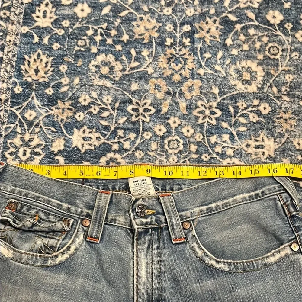 True Religion Joey Blue Distressed Ripped Denim Jeans Casual
